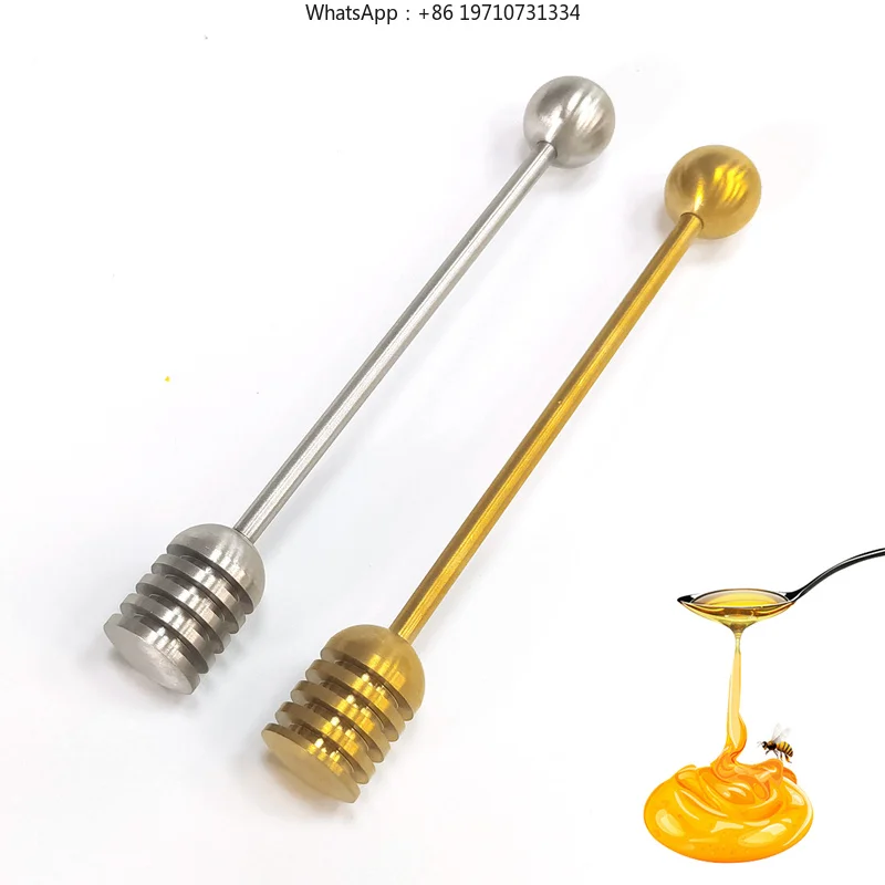 50 Pieces Solid 304 Stainless Steel Honey Dipper Food Garde Up-Market Honey Stick Supplies for Honey Shop