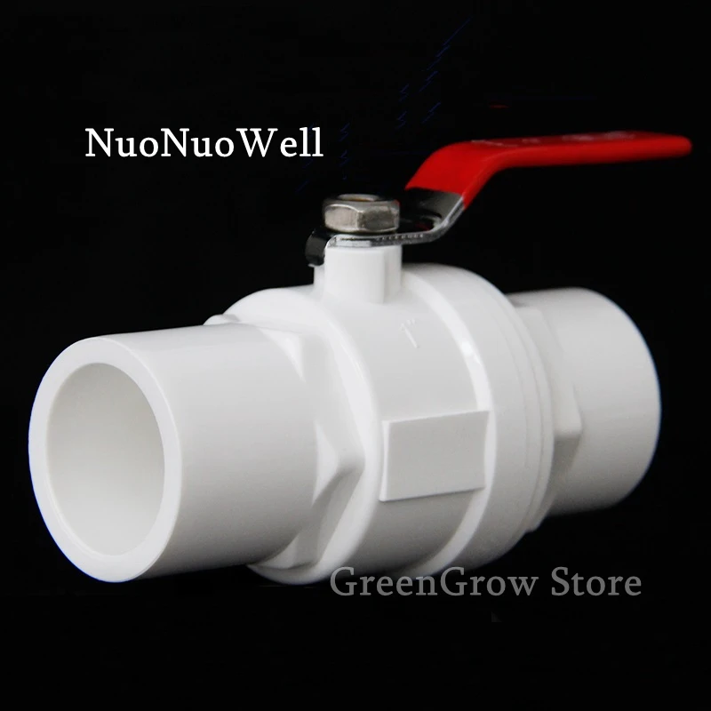 

1pc I.D 20~110mm PVC Ball Valve Aquarium Tank Pipe Globe Valve Stainless Steel Handle Garden Irrigation Water Pipe Connector