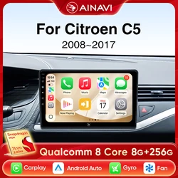 Ainavi Car Radio For Citroen C5 2008 2009 2010 2011 2012 2013 2015 2017 Wireless Carplay Android Auto Car Multimedia Player 2Din