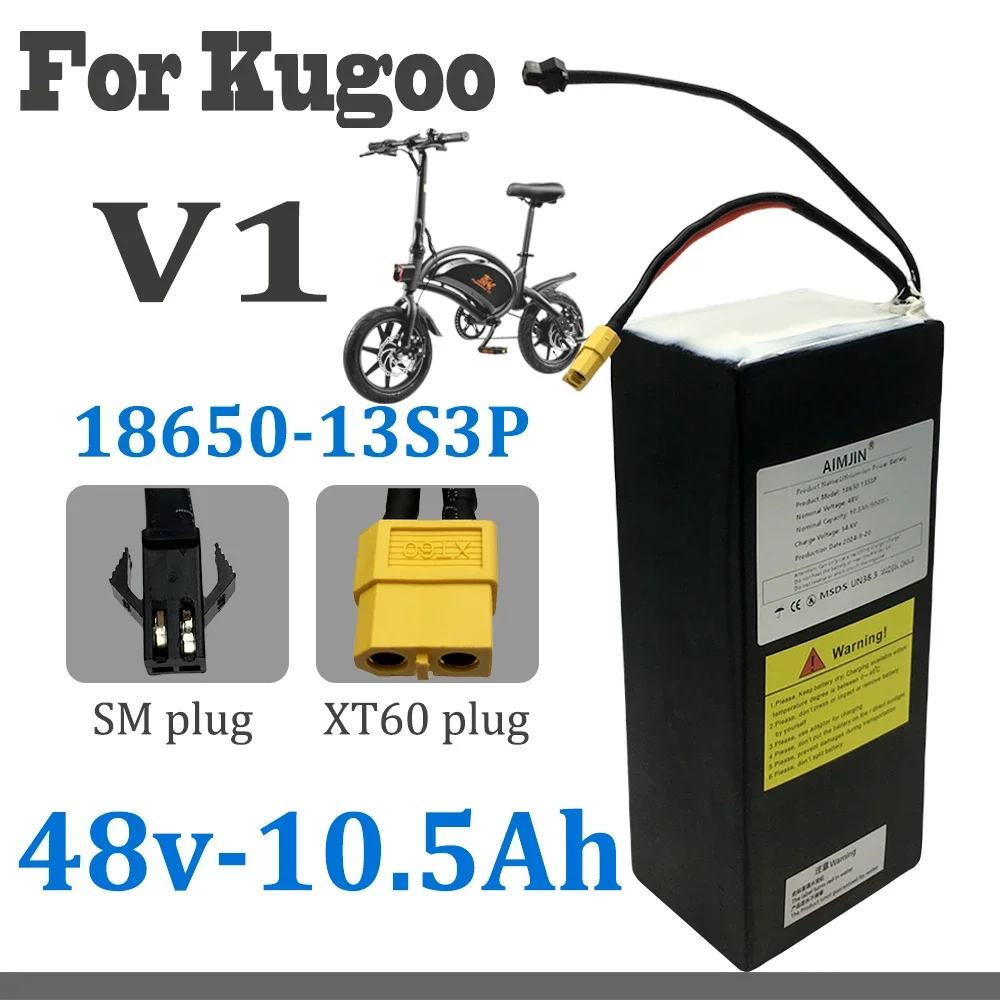 

13S3P 48V 10.5AH For Kugoo V1 Scooter battery Two seater Electric Bicycle/Bicycle/400W New Li-ion battery pack