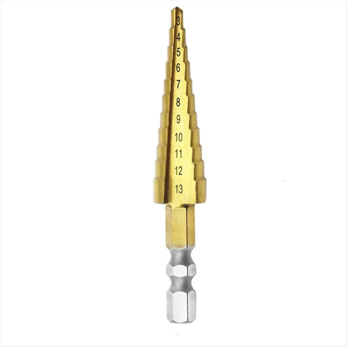 AA83 3-13mm HSS Straight Groove Step Drill Bit Wood Metal Hole Cutter Core Drill Bit Pagoda Drill Bit