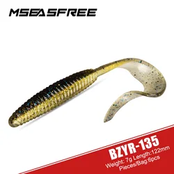 MSEASFREE-Artificial Silicone Fishing Lure, Soft Baits Suits, Long Swimbait, Bionic Baits, Bass, Pike, Trout, 122mm, 7g