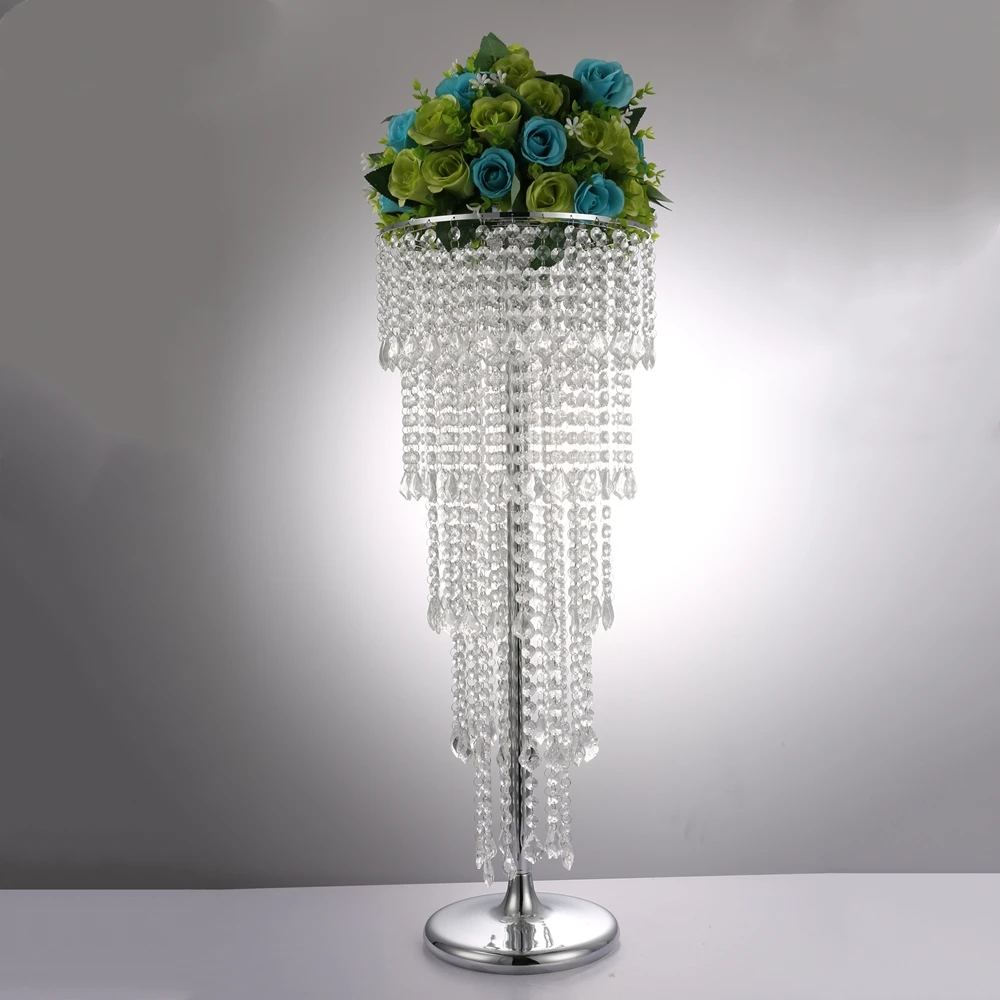 10PCS80/100Cm Tall Crystal Wedding Centerpiece Acrylic Flower Stand Chandelier Garlands Wedding Decoration Reception Table Decor