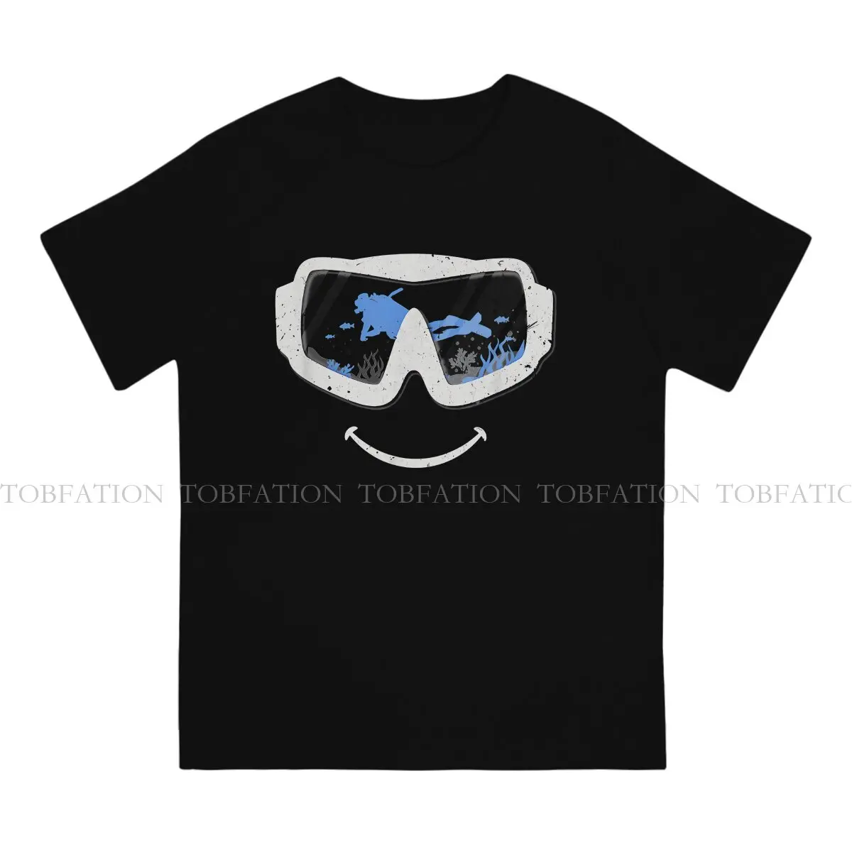 Scuba Diving Diver Happy Diver Mask 100% Cotton T Shirt Harajuku Punk Men's Tee Shirt O-Neck  Men Clothing