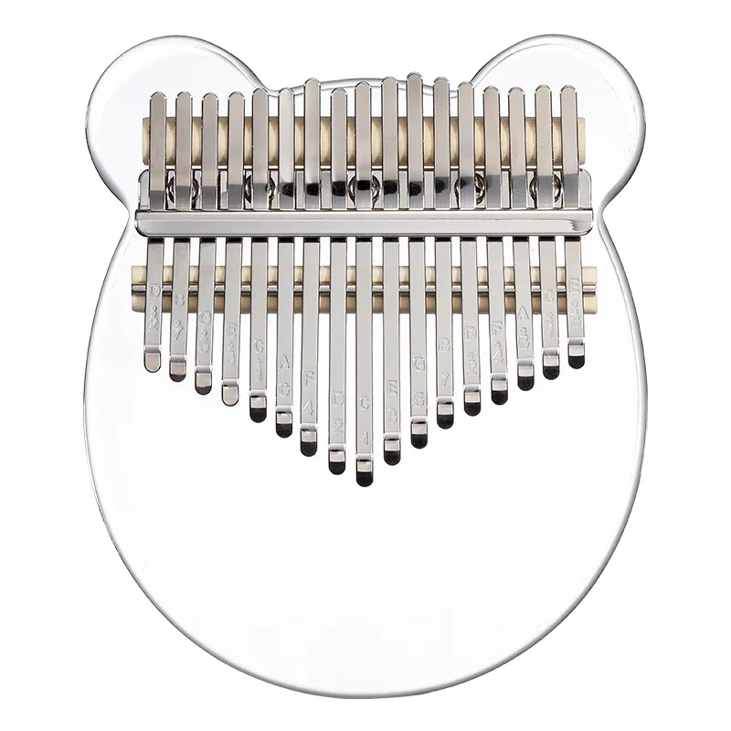 Acrylic Kalimba 17/21 Keys Transparent Thumb Piano Bear Heart Shape Calimba Keyboard Musical Instrument With Case Ideal Gift