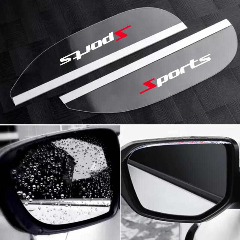 Transparent Car Rearview Mirror Rain Shield, Sports Style Rain and Snow Protection, Sunshade, Rainproof Panel, Transparent Rain Shield for Car Mirrors, Waterproof Shield