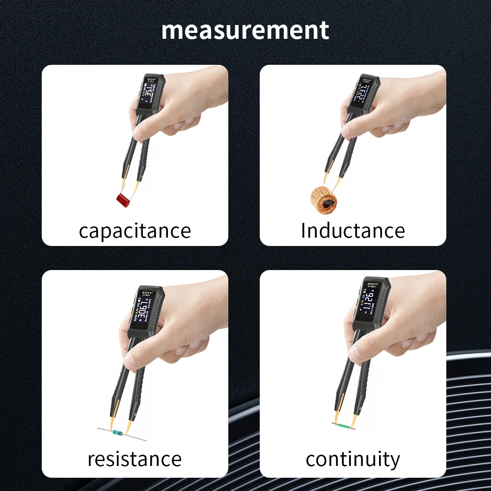 Imagem -03 - Zoyi-portátil Digital Smart Tweezer-estilo Zt-md1 Lcr Smd Tester para Resistores Capacitores e Indutores