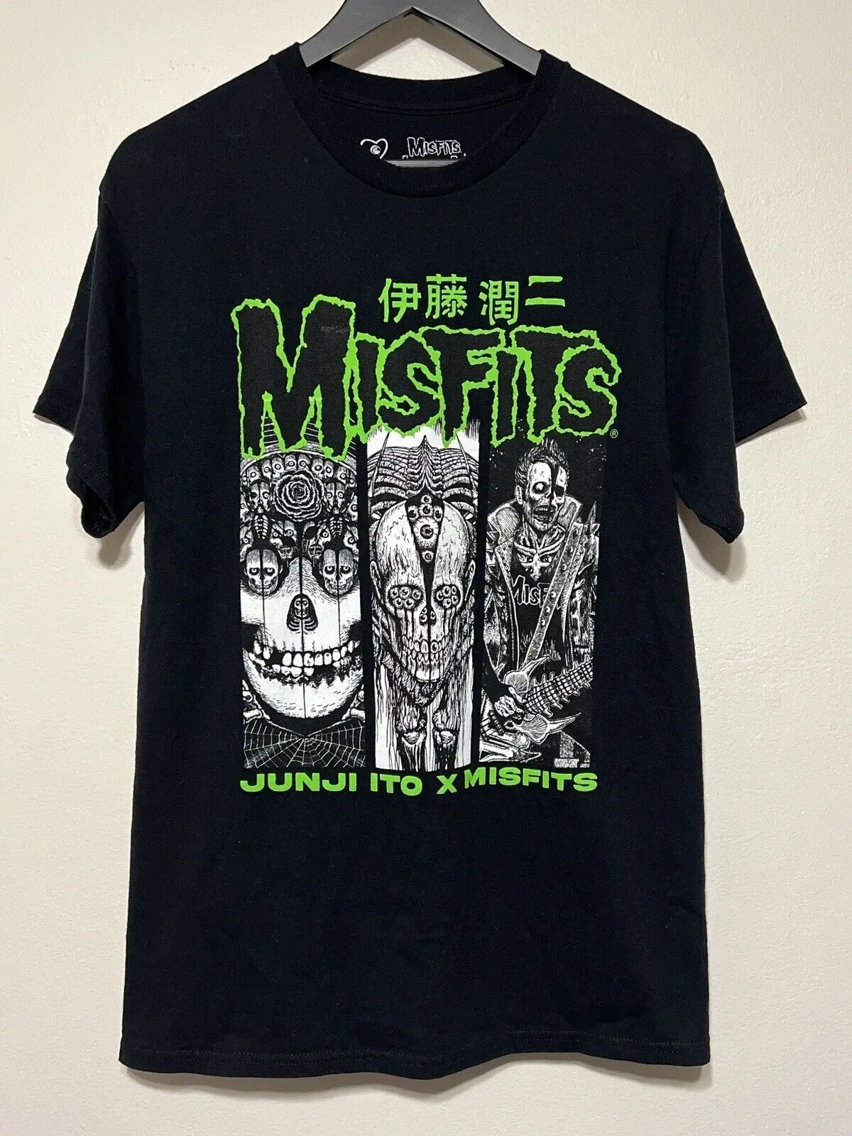 Misfits X Junji Ito T Shirt Size M Black Punk Band Tee Goth Metal