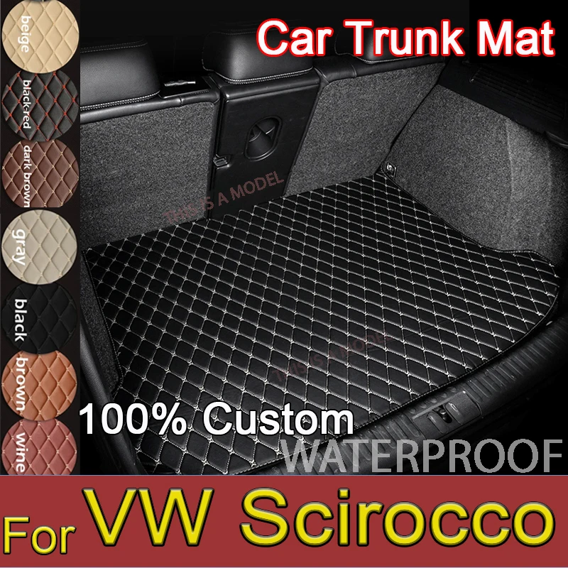 Car trunk mat for Volkswagen Scirocco 2009 2010 2011 2012 2013 2014 -2017 Cargo Liner Carpet Interior Parts Accessories Cover