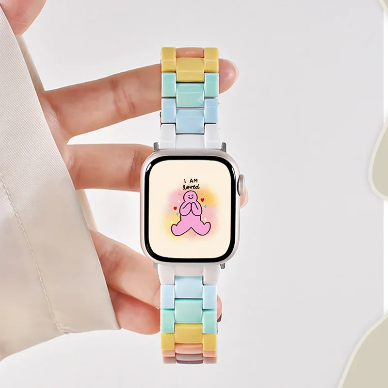 جديد الخريف كاندي قوس قزح حزام لساعة أبل الترا 49 مللي متر 40/41 مللي متر معصمه متوافق مع سلسلة IWatch 10 42 مللي متر 987654 SE