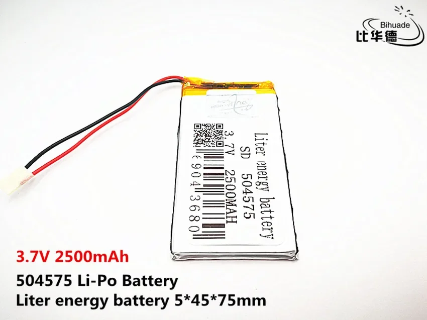 Bom Qulity 3.7 V, 2500 mAH, 504575 Polímero de íon de lítio/bateria de Iões de lítio para o BRINQUEDO, BANCO DO PODER, GPS, mp3, mp4