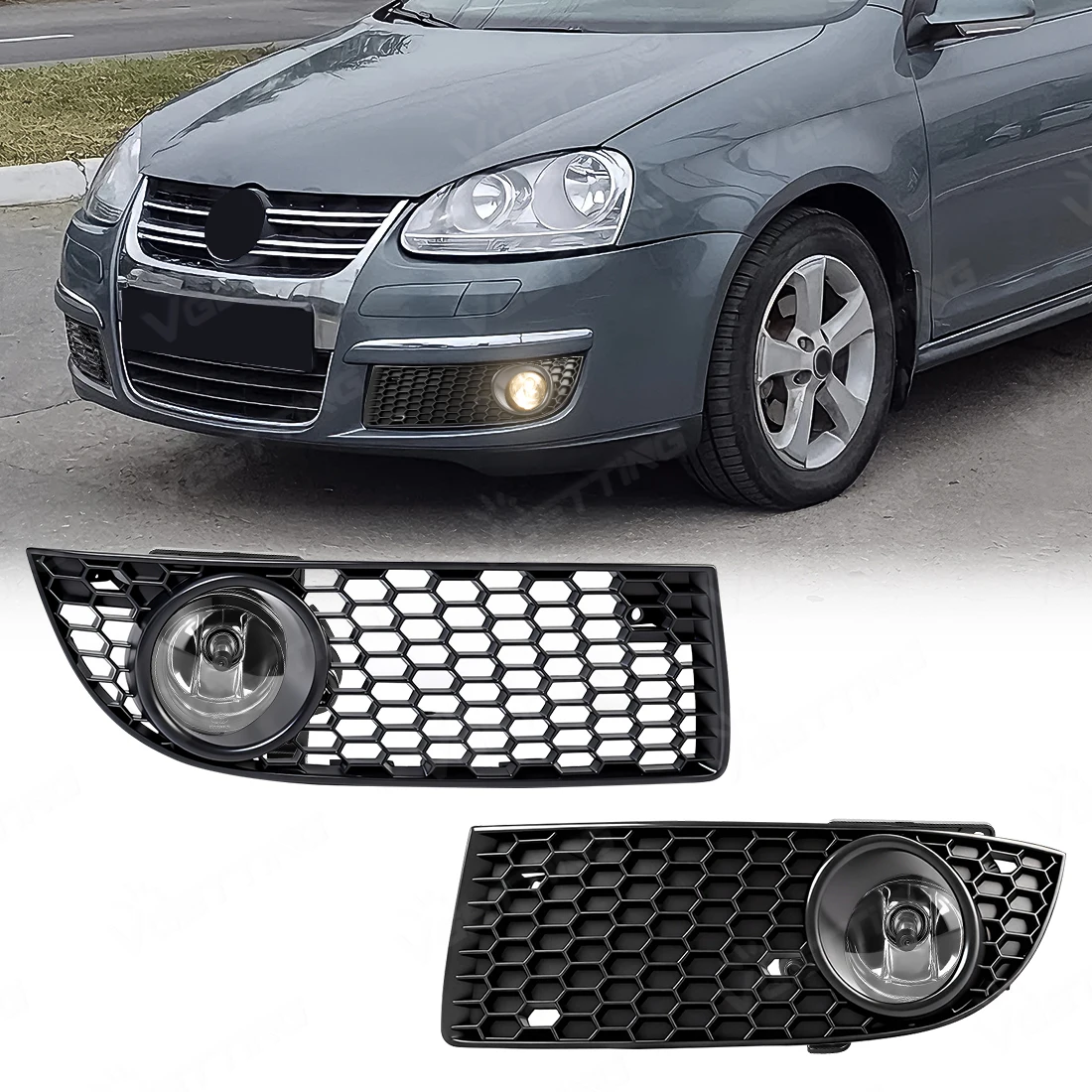 

Комплект противотуманных фар для Volkswagen VW Jetta MK6 Bora Clasico GLI 2008-2015, галогенные противотуманки с крышками, 12В