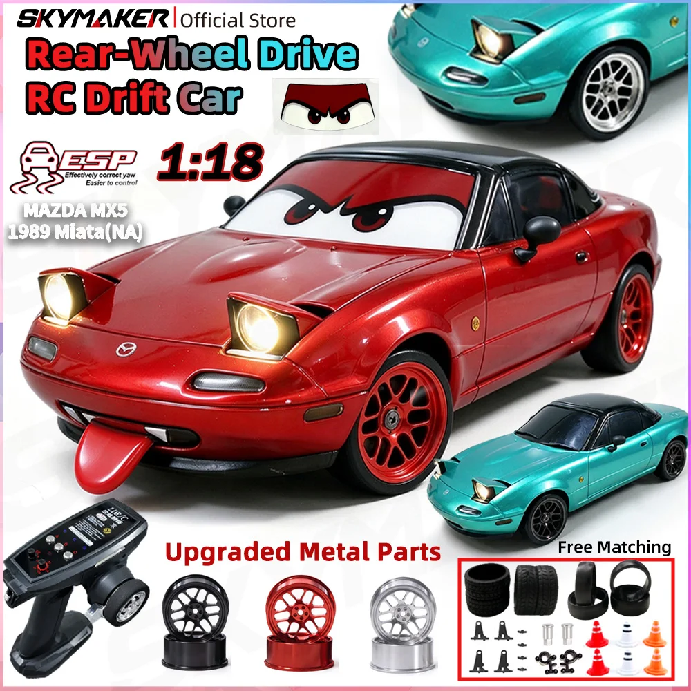 LDRC New LD1804 1:18 MX-5 RWD RC Drift Car 2.4G RWD ESP Gyroscope LED Lights Funny Tongue Upgraded Paired with Metal Accessories