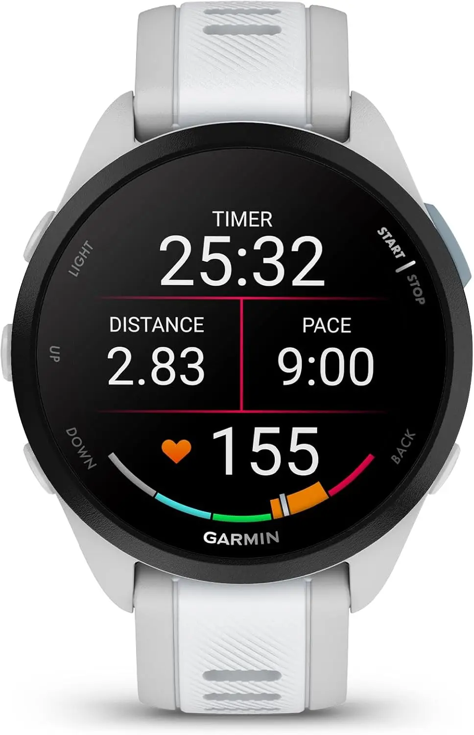Garmin Forerunner 165 GPS running smart watch AMOLED touch screen metrics optimized training plans Garmin Pay 11 days range