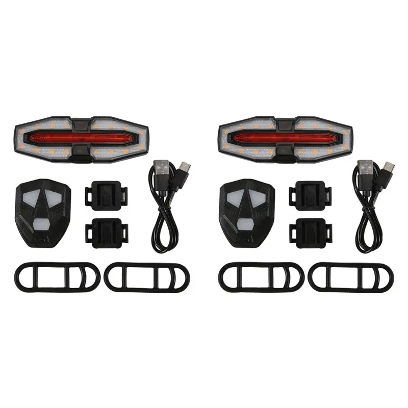 Exclusive 2X Electric Scooter Turning Signal Tail Light USB Rechargable With Remote Control Signal Light LED