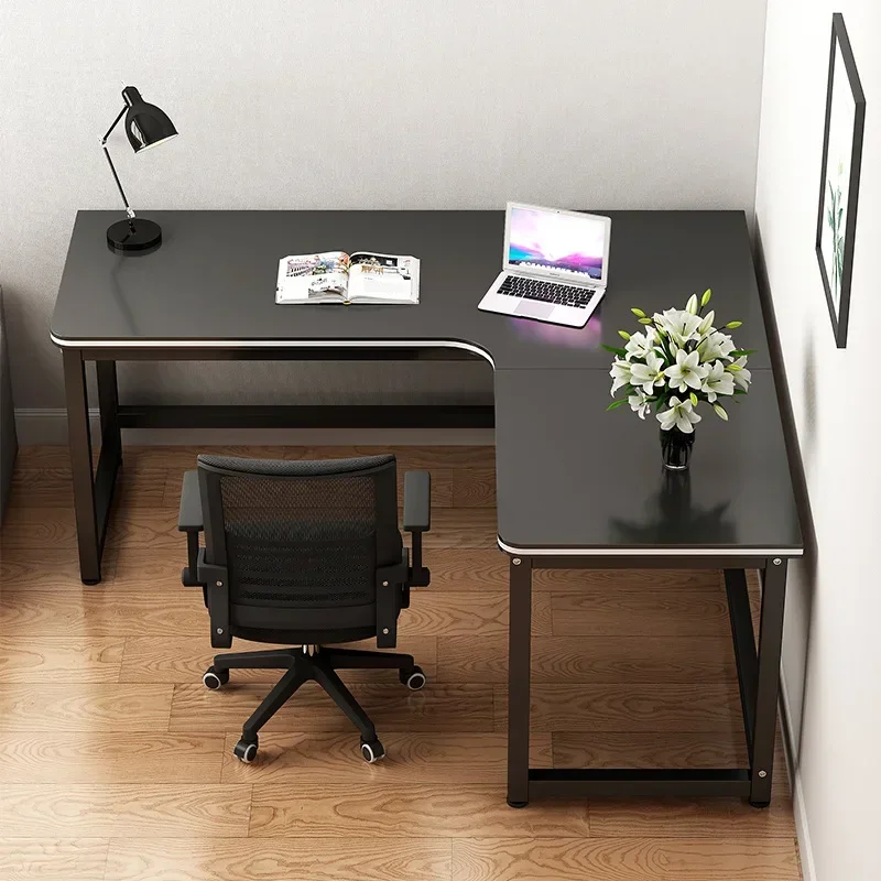 

L Shaped Computer Desk Tribesigns 55 inch Executive Desk, L Shaped Desk with Cabinet Storage, Executive Office Desk with Shelves