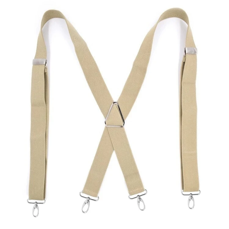 2.5cm width Triangle Metal X Back Suspensorio Classic 4 Hook Clip High Elastic Business Men Gift Suspenders Husband Father