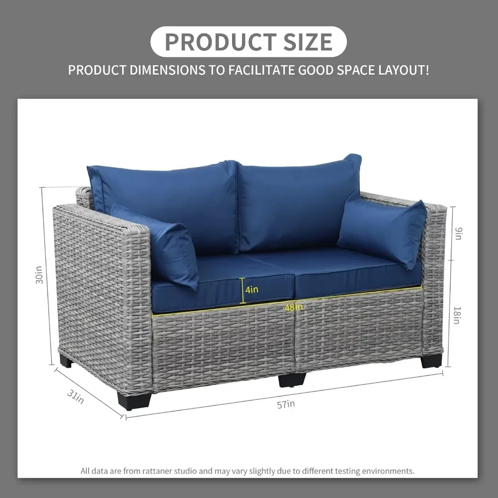 Outdoor Furniture Loveseat Sofa Balcony Furniture Outdoor Loveseat 2 Seater Couch Small Sofa