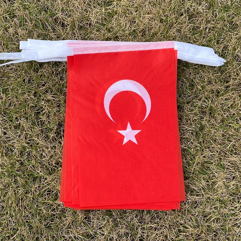 Aerlxemrbrae-banderines de Turquía, banderines de 14x21cm, banderines de cuerdas de pavo, bunings, Festival, fiesta, vacaciones, 20 unids/lote