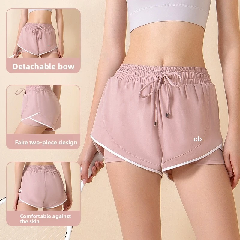 2026 New High Waist Tummy Control 2‑in‑1 Sports Shorts Women Anti‑Chafing Quick Dry Yoga Gym Running Fitness Hot Pants