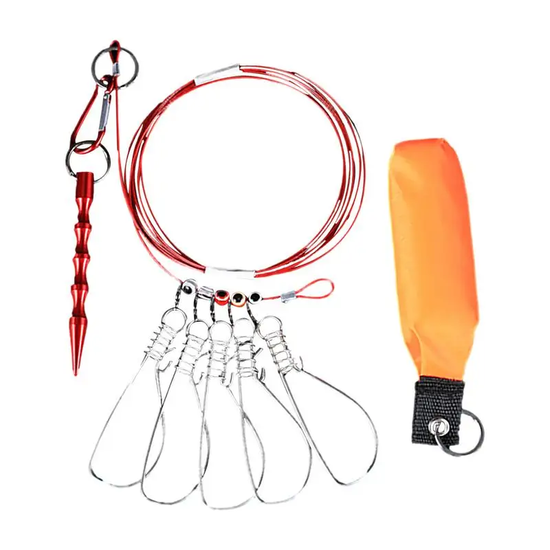 Stringer For Fishing Fishing Lock Buckle With Anti-tangling Swivels Reduce Twisting Fish Stringer For Cockroach BASS Mandarin