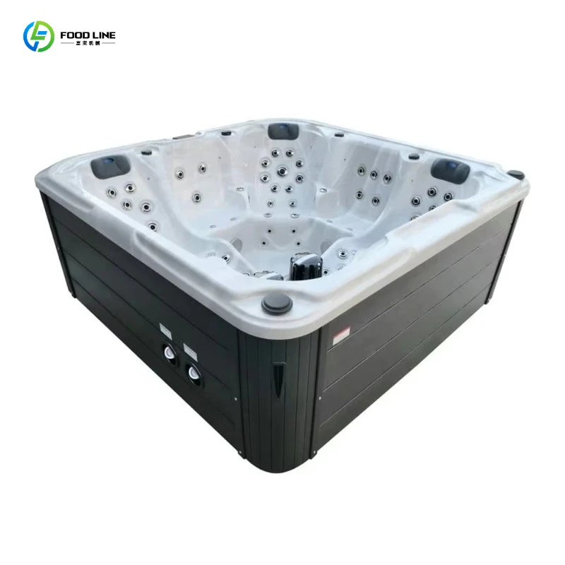 FL Inflatable Acrylic Hot Bubble Spa, 130 Jet Portable Massage Pool, Heated Whirlpool Tub for Patio & Poolside