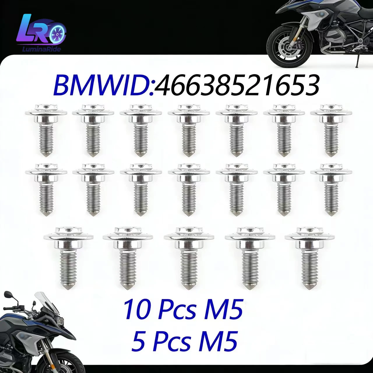 

For BMW Motorcycle S1000XR R1250GS S1000XR R NineT F850GS K1600GTL etc Universal 304 Stainless Steel Screw Kit Anti Corrosion R