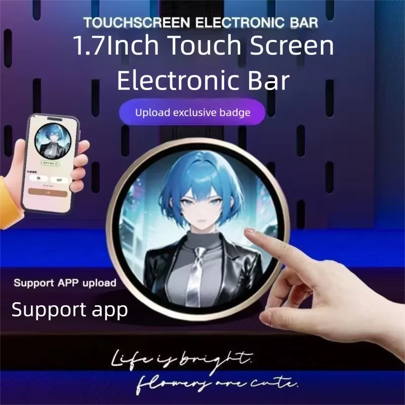

For E-Badge HD Dynamic Display Smart Pin For E-Badge Bluetooth Anime Digital Pin with App Control for Photos & Animations