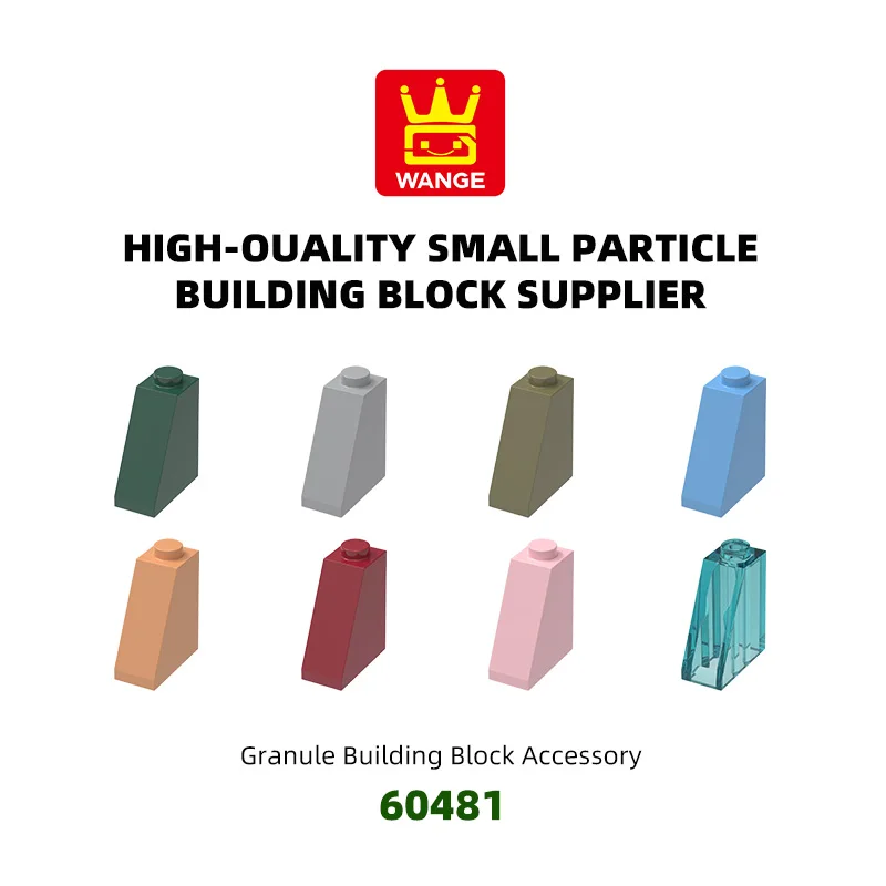 

Wange 60481 100 г/84 шт. 2x1x2 наклонная плитка с нижней трубкой, цветные аксессуары Moc, совместимые с кирпичом, сделай сам, детский самолет