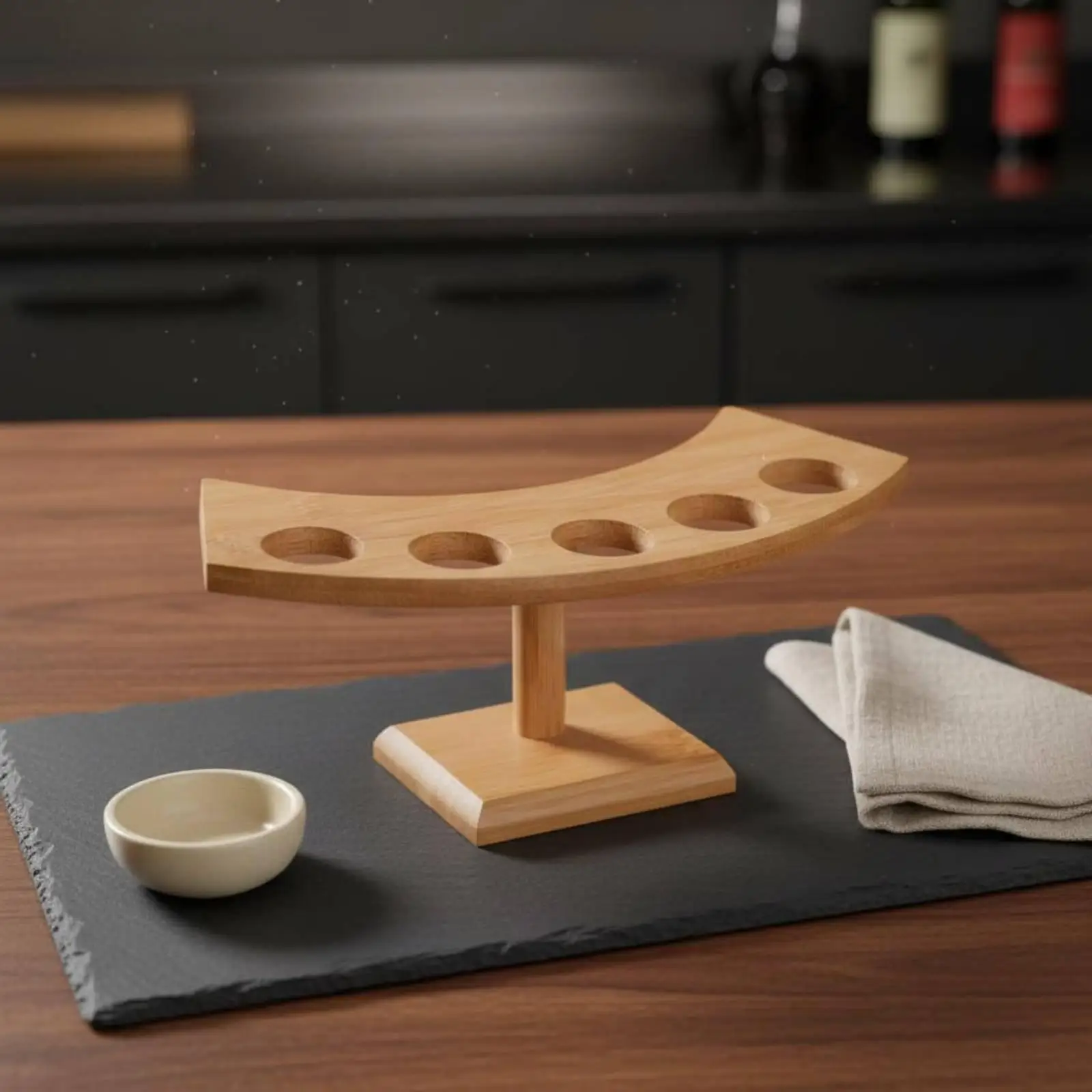 Wooden Tacos Holder Creative Plating Wooden Sushi Rack Wood Sushi Display Rack for Restaurant Owners, Chefs, Dining Table