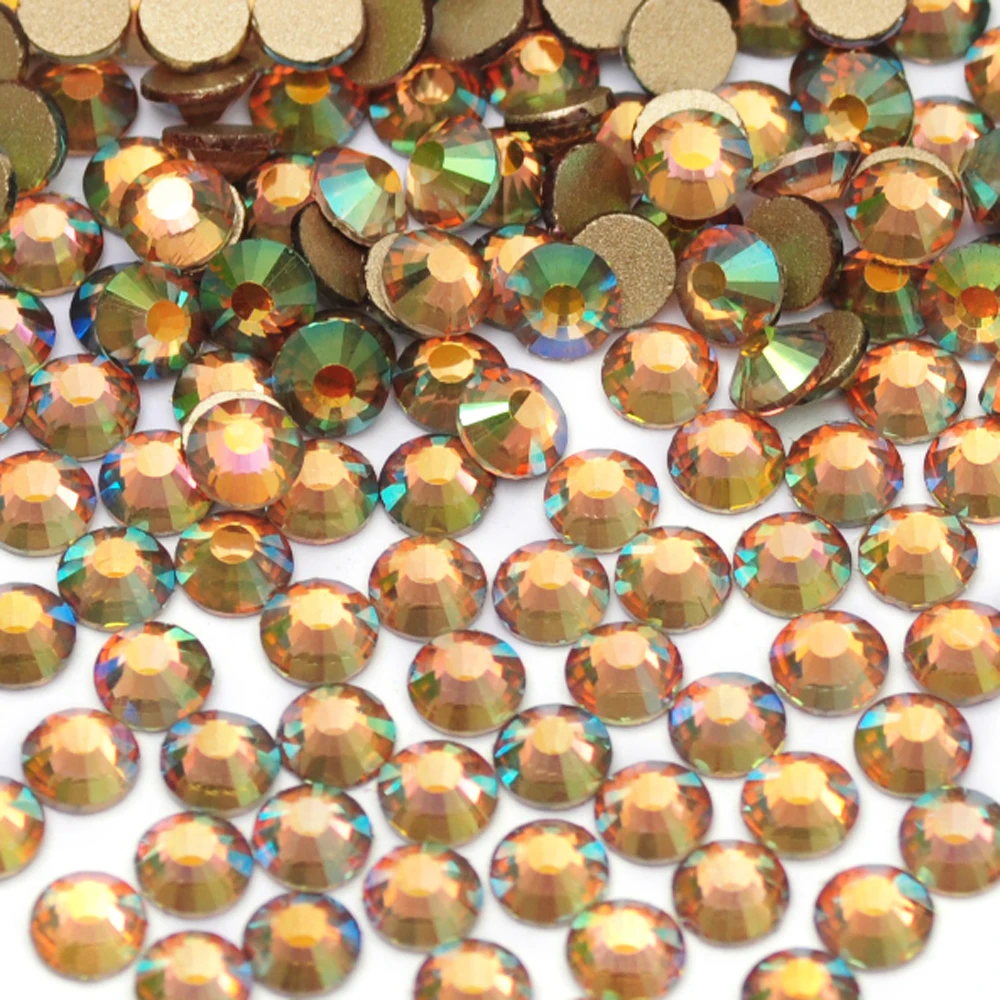 NOHF-Perles scintillantes multicolores, toutes tailles, verre cristal, dos plat, décorations de bricolage, biscuits, robe, nail art, accessoires de beauté, 2000