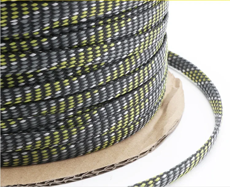 4mm 8mm 12mm Expanded Braid Sleeve PP Cotton Mixed PET Yarn Soft Wire Wrap Insulated Cable Protect Line Harness Sheath image 2