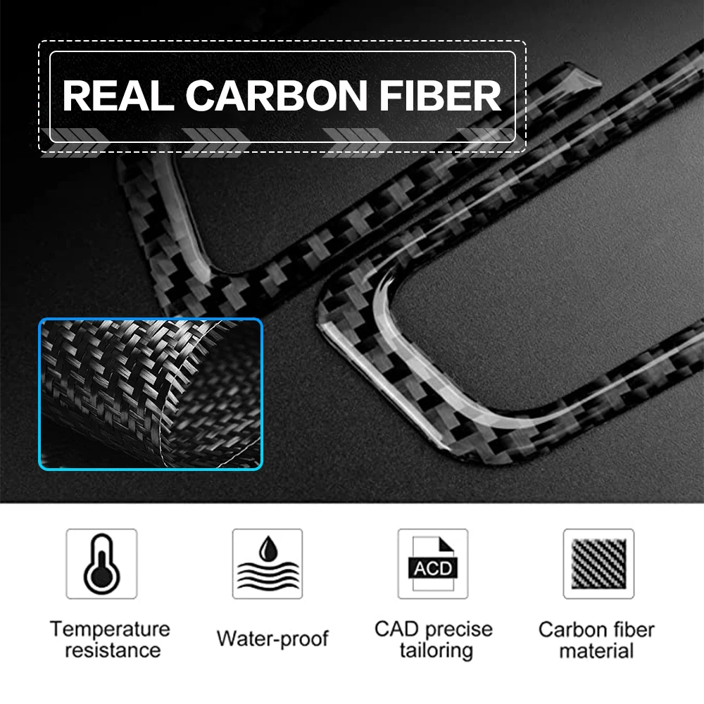 4x Car Steering Wheel Carbon Fiber Stickers Interior Decoration Accessories For Ford Mustang 2015-2022 2016 2017 2018 2019 2020 image 6