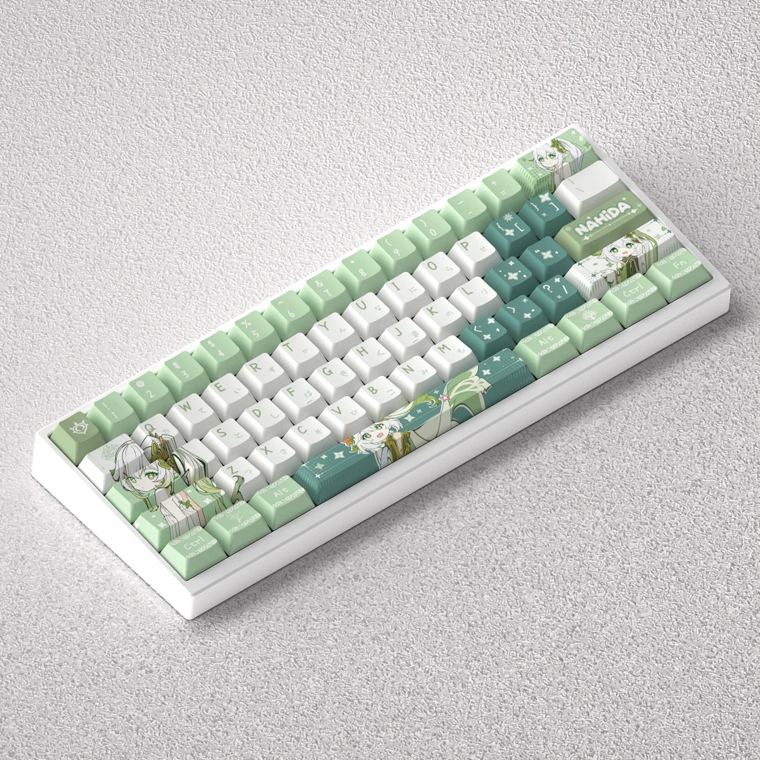 Nahida Keycaps Anime 73/98 Keys PBT Dye Sublimation Cherry Green for Mechanical Keyboard Mad 60he 68he Anne Pro 2 Wooting Game