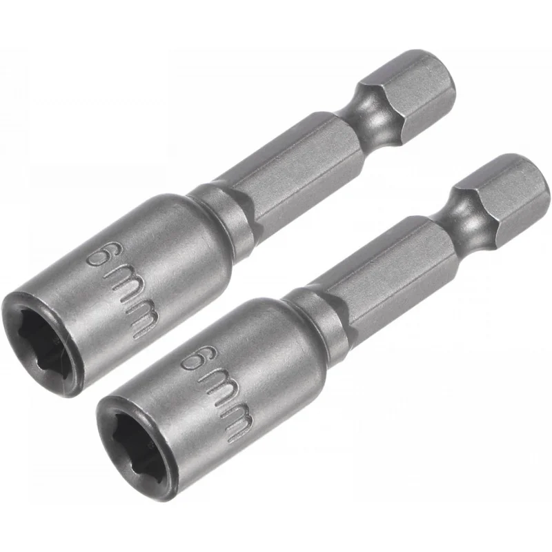 2pcs 1/4inch Hex Shank Magnetic Nut Driver Socket Screwdriver 8/10mm For Power Drills Screwdriver Hand Tools