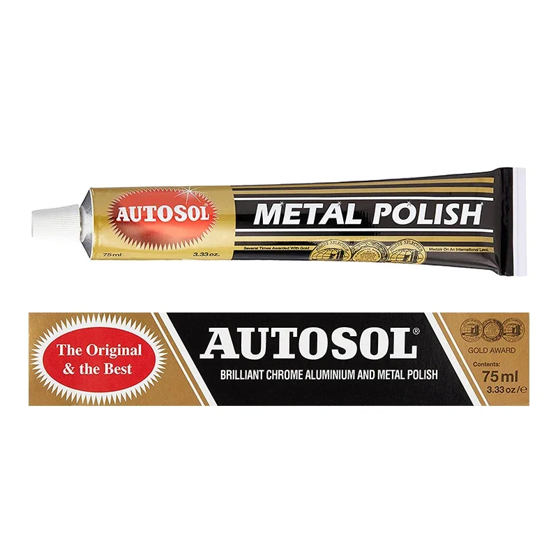 Autosol Metal Polish 75ml Tube Rust Oxidation Corrosion Stains Remove Paste High Shine Chrome Copper Aluminum Cleaning Cream