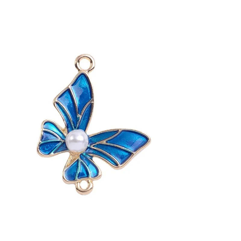 100Pcs sets hair fringed accessories left right symmetrical oil dripping butterfly double hanging pendant DIY handmade materials