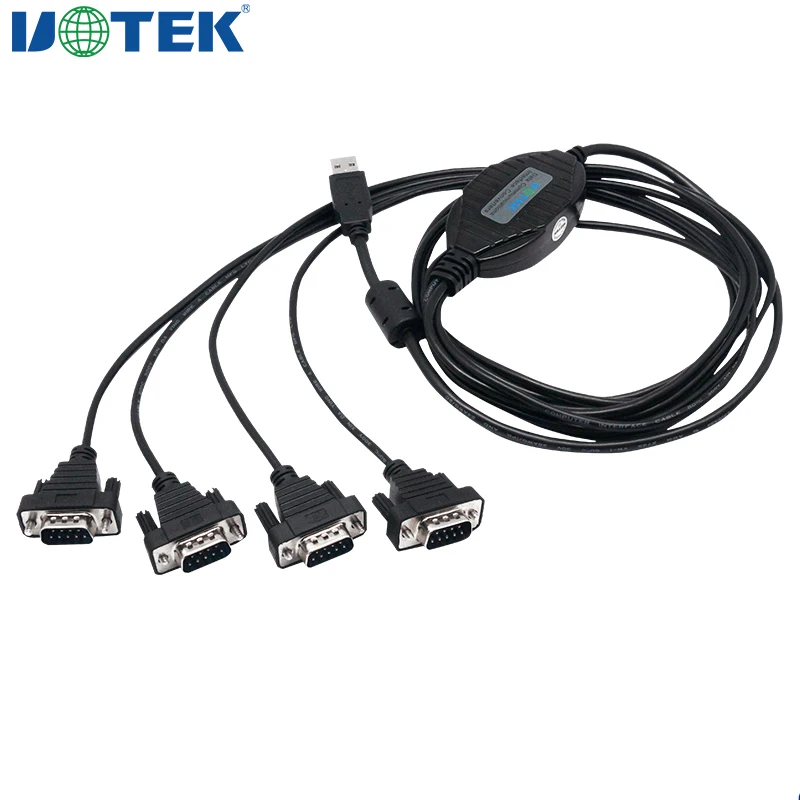 UOTEK RS232 كابل تسلسلي عالي الجودة USB 2.0 إلى RS-232 4 منافذ محول DB9 Com توسيع موصل محول UT-8814 #2