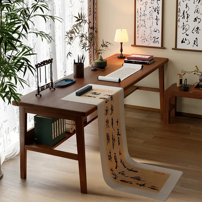 Calligraphy Table Solid Wood Legs New Chinese Style Sinology Desk Painting Brush Writing Study Household Desk