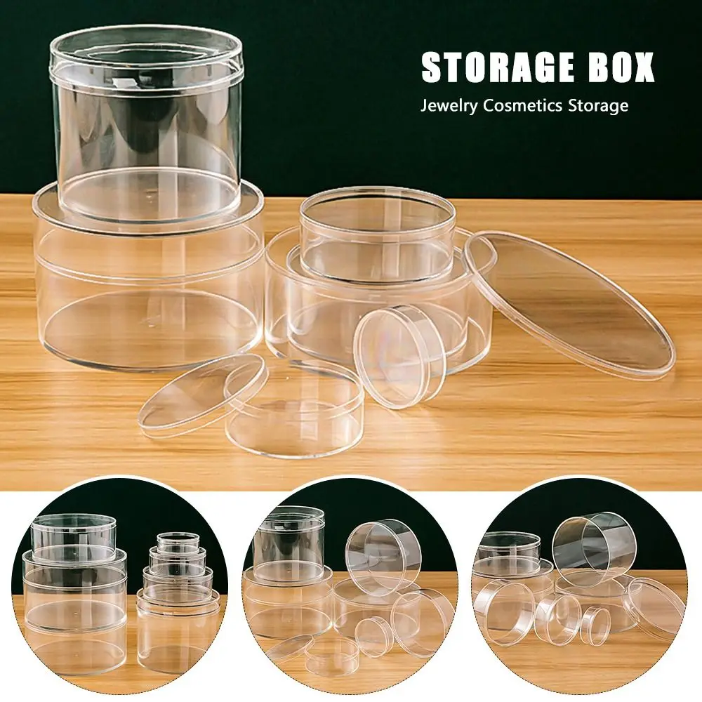 Practical Multi Size Storage Box Round Transparent Plastic Box Dustproof Handmade Capsules Storage Party Decor