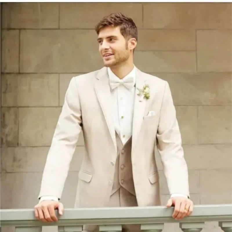 

High quality Fashion Elegant style Beige suit Wedding/party business/Romantic style/groom tuxedo suit