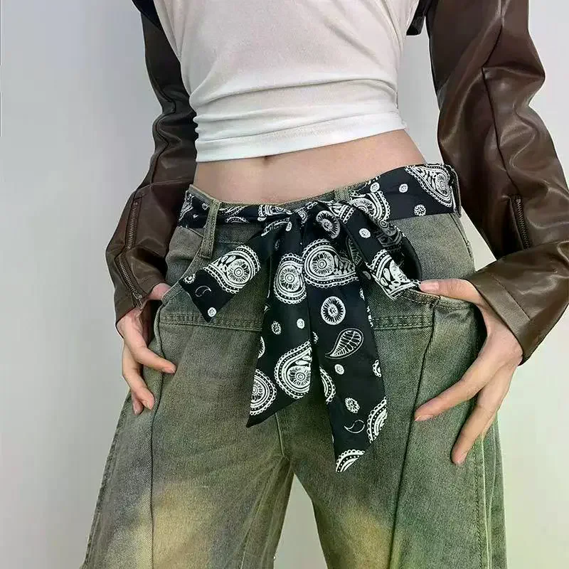 긴 스키니 체크무늬 허리 벨트, 청바지 넥타이 스카프, - Women Fashion Necktie 리뷰 및 가격