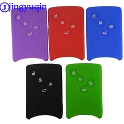 jingyuqin 4 Buttons Silicone Rubber Car-Styling Key Cover Case Protector For Renault Clio Logan Megane 2 3 Koleos Scenic Card