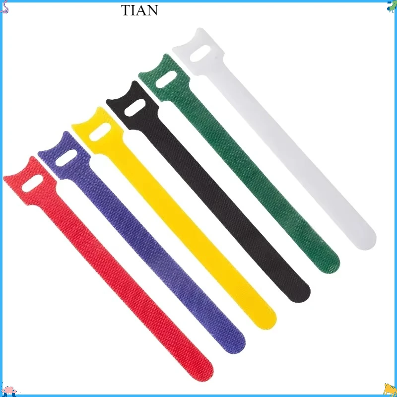 60pcs Reusable Hook Loop Cable Ties, Multi-Purpose Fastener Strips Wire Organizer Cord Wraps
