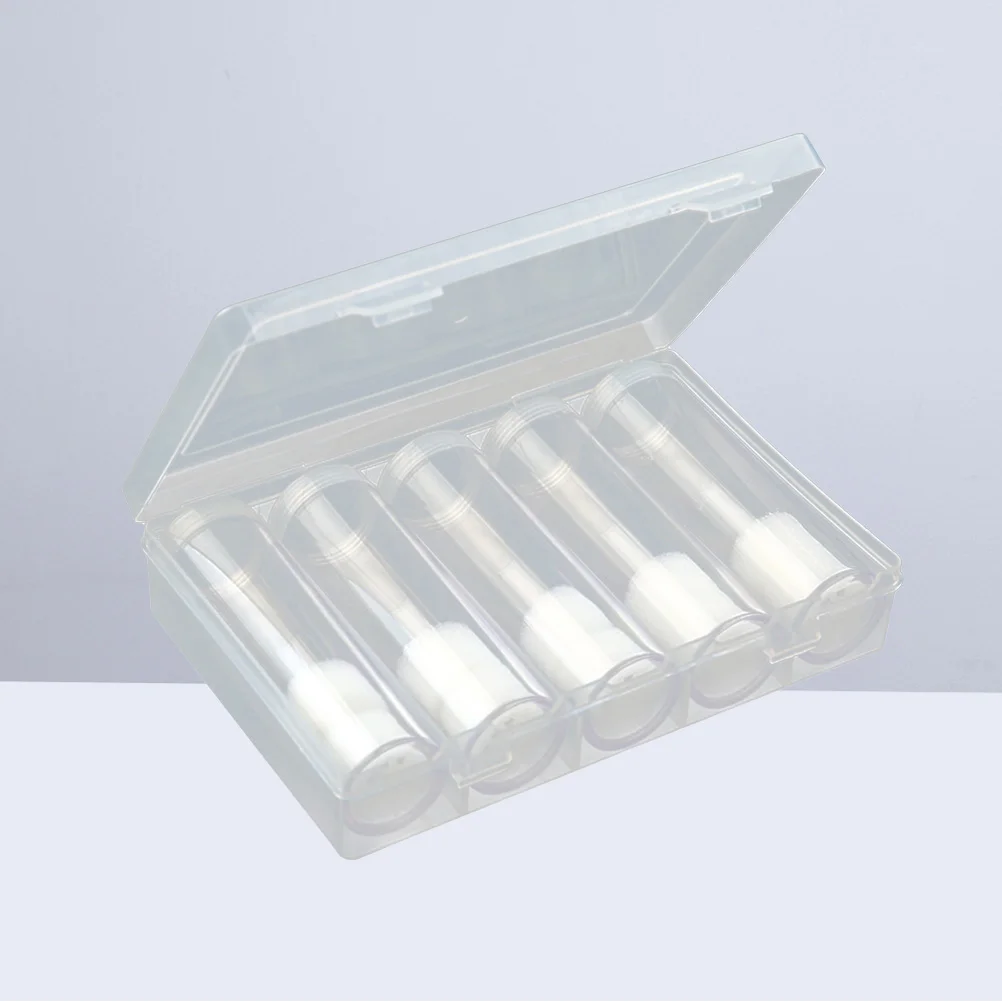 6pcs Plastic Clear Round Cases Coin Storage Protective Tube Holder with Storage Box (5 Tube + 1 Storage Box)