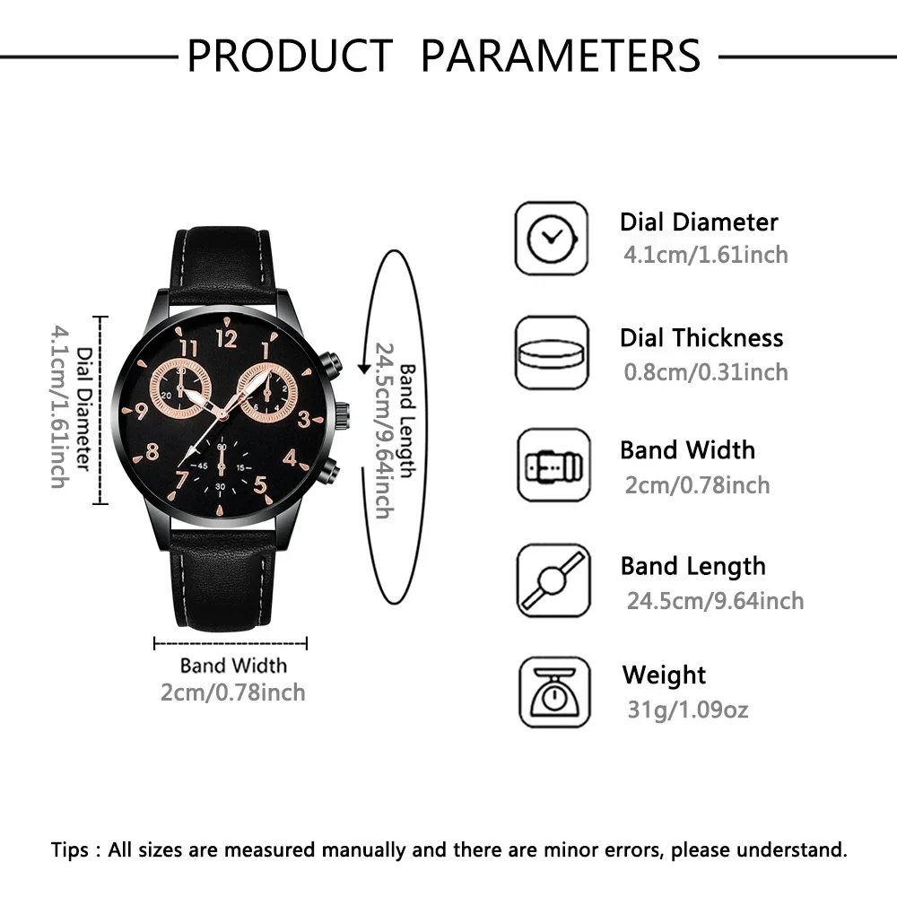 1pc Men's New Watch+4pc Bracelet Jewelry Set Texture Strap Handsome Dial Fashionable Appearance Best Choice for Daily Dressing