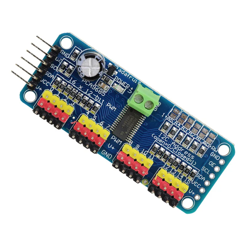 PCA9685 Controller 16 Kanalen PWM Servo Drive Board IIC Plug Voor Robot Servo MG90S SG90 MG995
