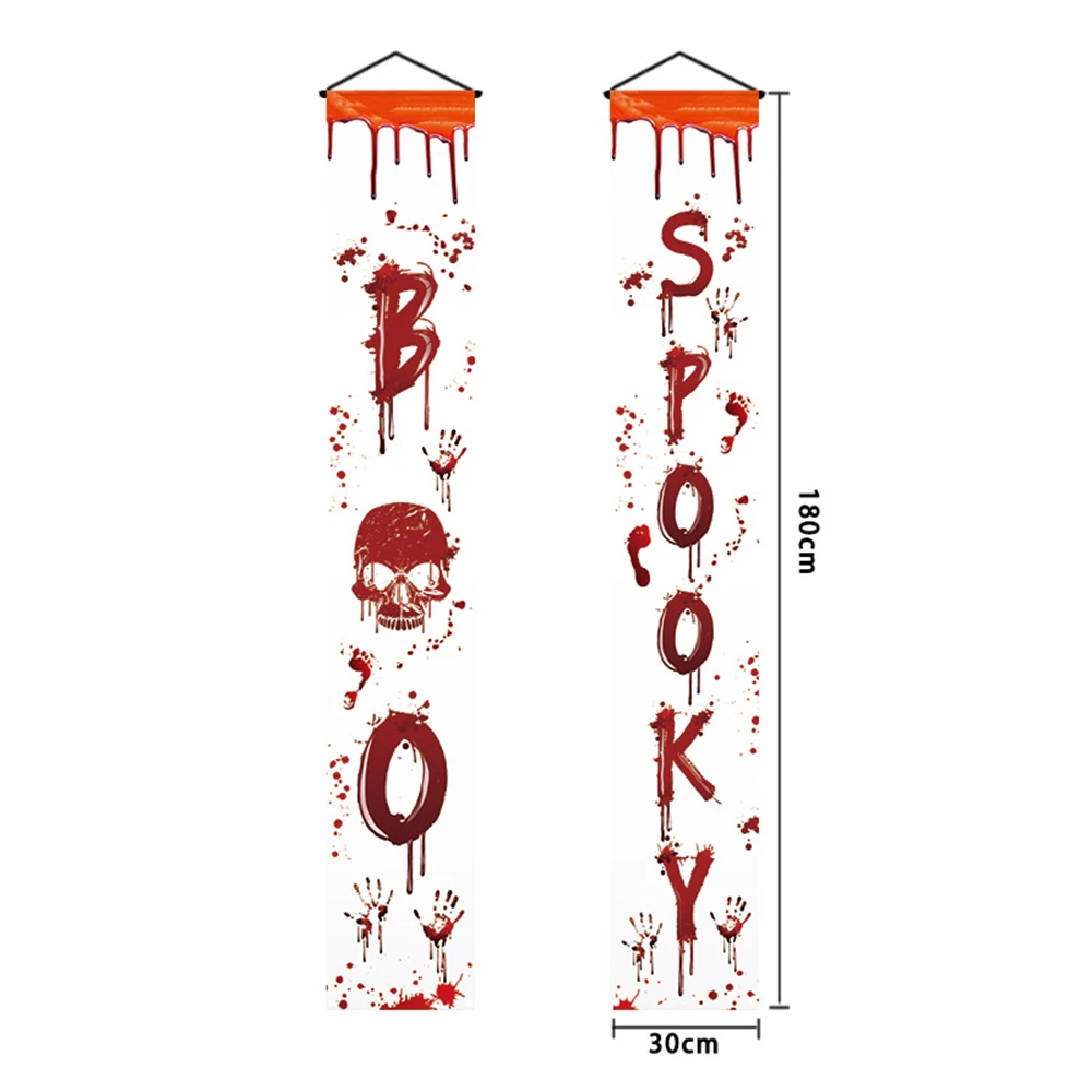 Couplet Funny. Quality Suit Durable Not Easy To Break Halloween Decorations Door Union Terror Reusable Skull Couplet Atmosphere