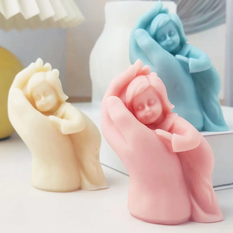 

Mother's Hand Silicone Candle Mold Mother Child Portrait Aromatic Candle Making Soap Resin Chocolate Mold Gift Craft Home Decor