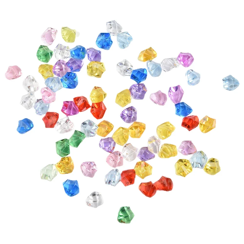 200pcs Acrylic Gem Stone Kids Mixed Color Ornaments Vase For Wedding Party Fish Tank Decoration Accessories 6*9mm